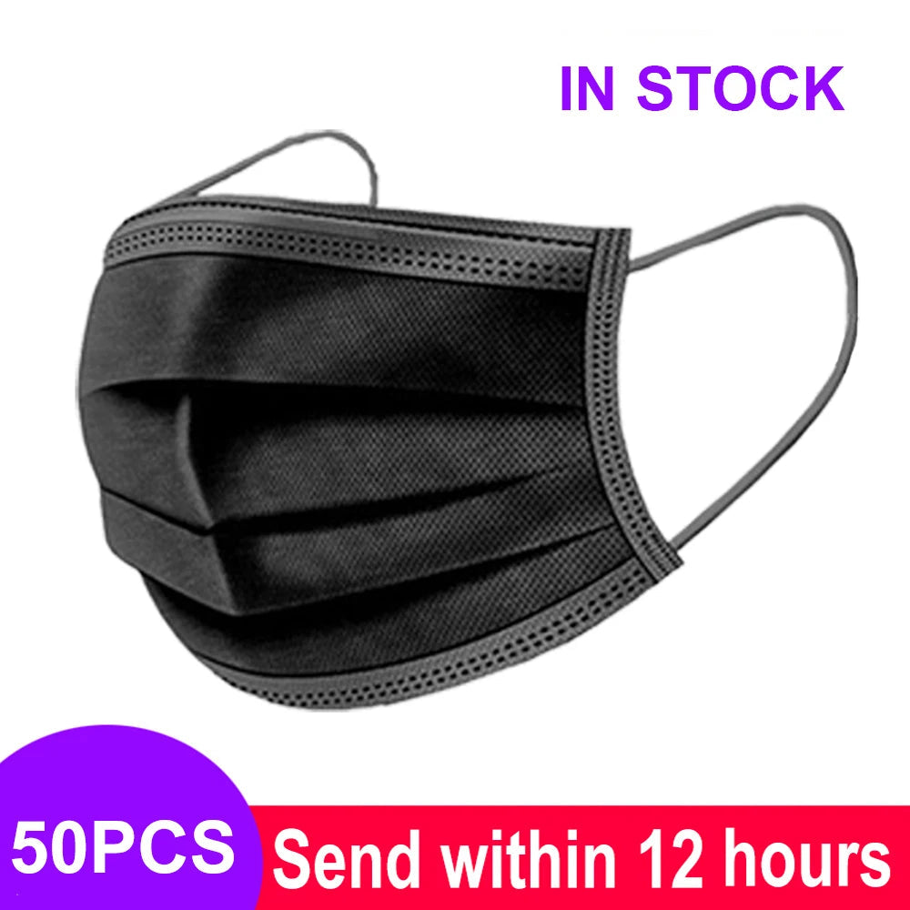 Mouth Masks 3-layer Anti-Dust Disposable Mascarillas Non Woven Meltblown Cloth Masks Elastic Ear Loop Face Mask Purest Peak